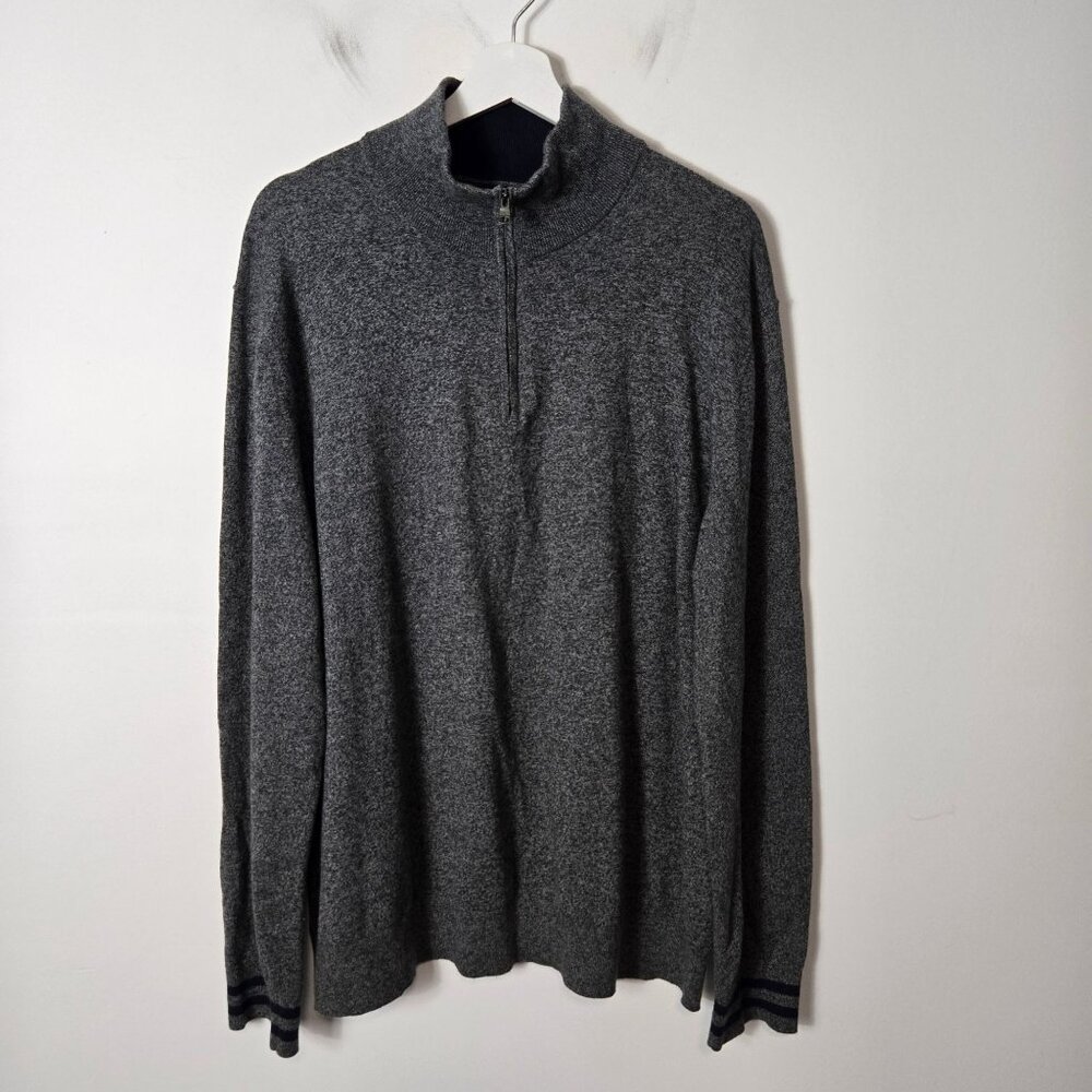 Banana Republic Men's Size XL Pima Cotton & Cashmere Blend 1/2 Zip Sweater Gray